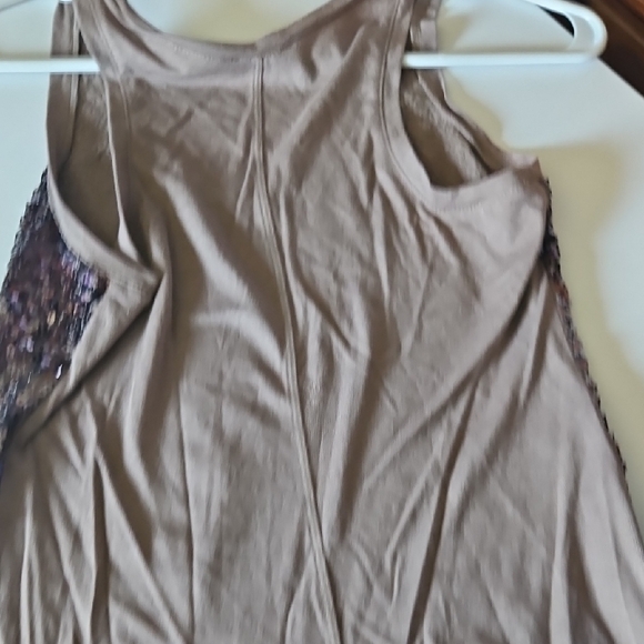 Express Sequin Tank Top in Gold and Brown - Picture 4 of 7